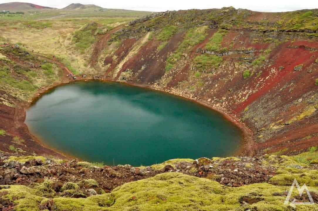 volcano crater with a lake in Iceland