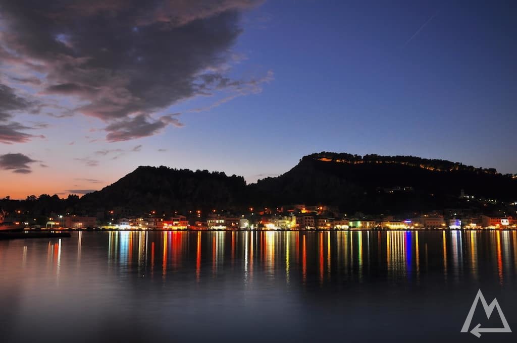 Zakynthos Skyline, lights reflected in the sea