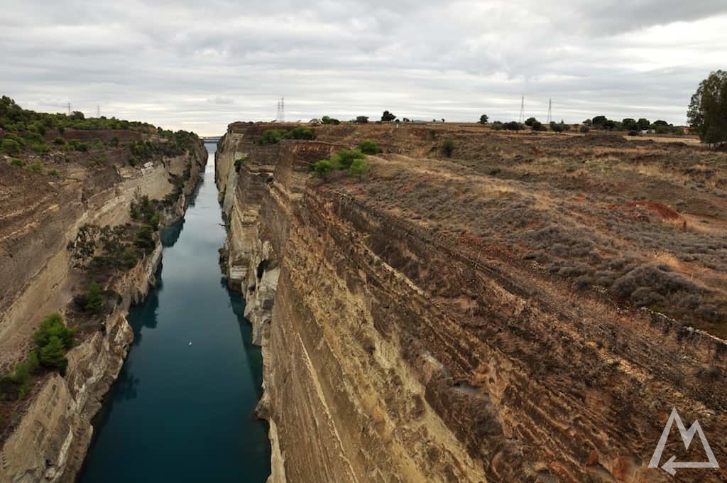 Canal of corinth from one of the bridges in Greece