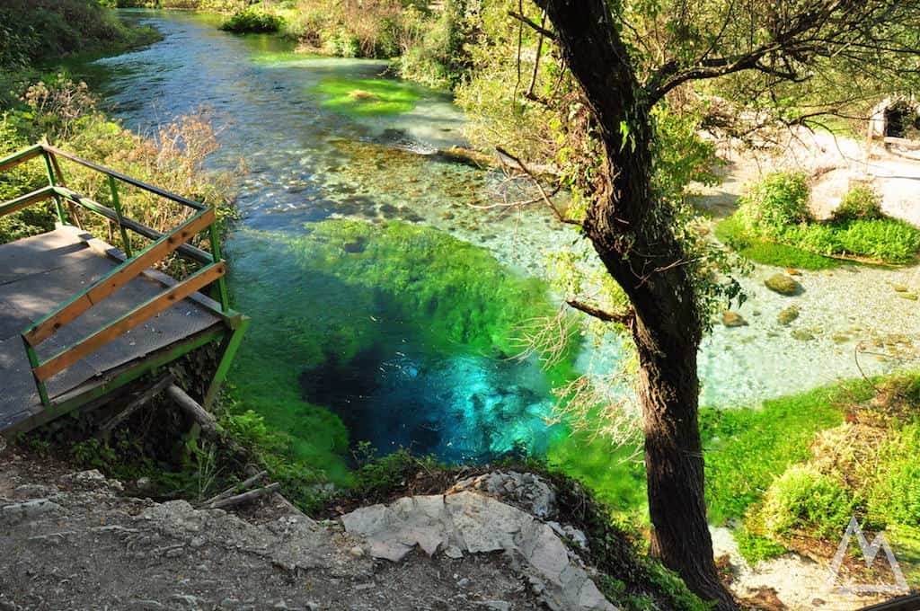 Fresh water dwell with awesome blue-green colors in Albania