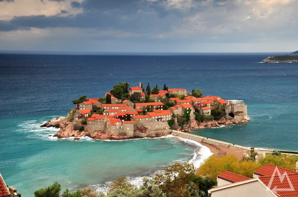 small village on a peninsula in Montenegro