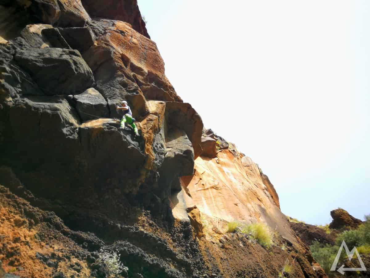 Climbing garden in Barranco del Agua, La Palma, Canary Islands, Spain