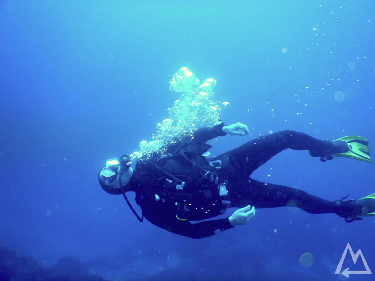 Diving in La Bombilla, La Palma, Canary Islands, Spain